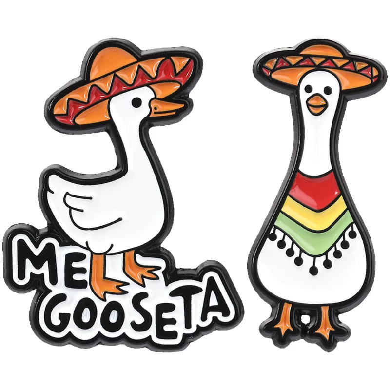 Miss Zoe Anstecknadel mexikanische Gans mit Sombrero, Emaille, Bunt - Bild 3