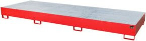 Bauer Südlohn Auffangwanne AW 1000-3 aus Stahl, feuerrot, unterfahrbar, B: 130,0 cm, T: 385,0 cm, H: 34,0 cm - Bild 1