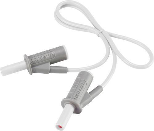 Voltcraft MSB-501 Sicherheits-Messleitung mit 4mm Lamellenstecker in Weiß, Länge: 0,50 m - Bild 1