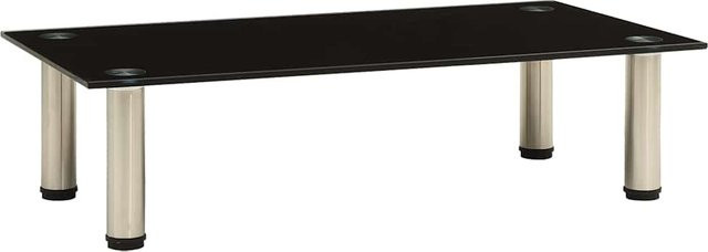 Modernes TV-Ständer von VD Home Furnishing aus schwarzem gehärtetem Glas und Metall, B/T/H: 60 x 35 x 17 cm - Bild 1