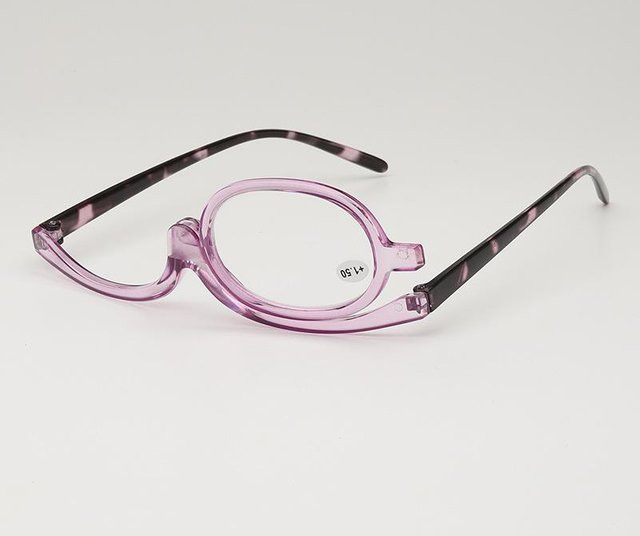 Drehbare Lesebrille für Damen, Cat-Eye, Vollrand, Kunststoff, pink, transparent - Bild 1