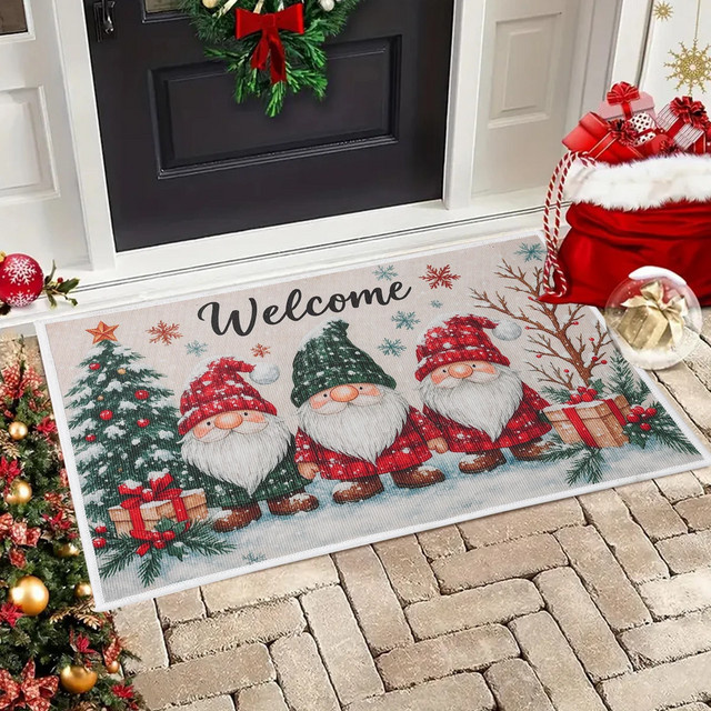 VIKAMA Weihnachtsbodenmatte als rutschfeste Weihnachtsdekoration und Eingangsteppich für deine Heimdekoration - Bild 1