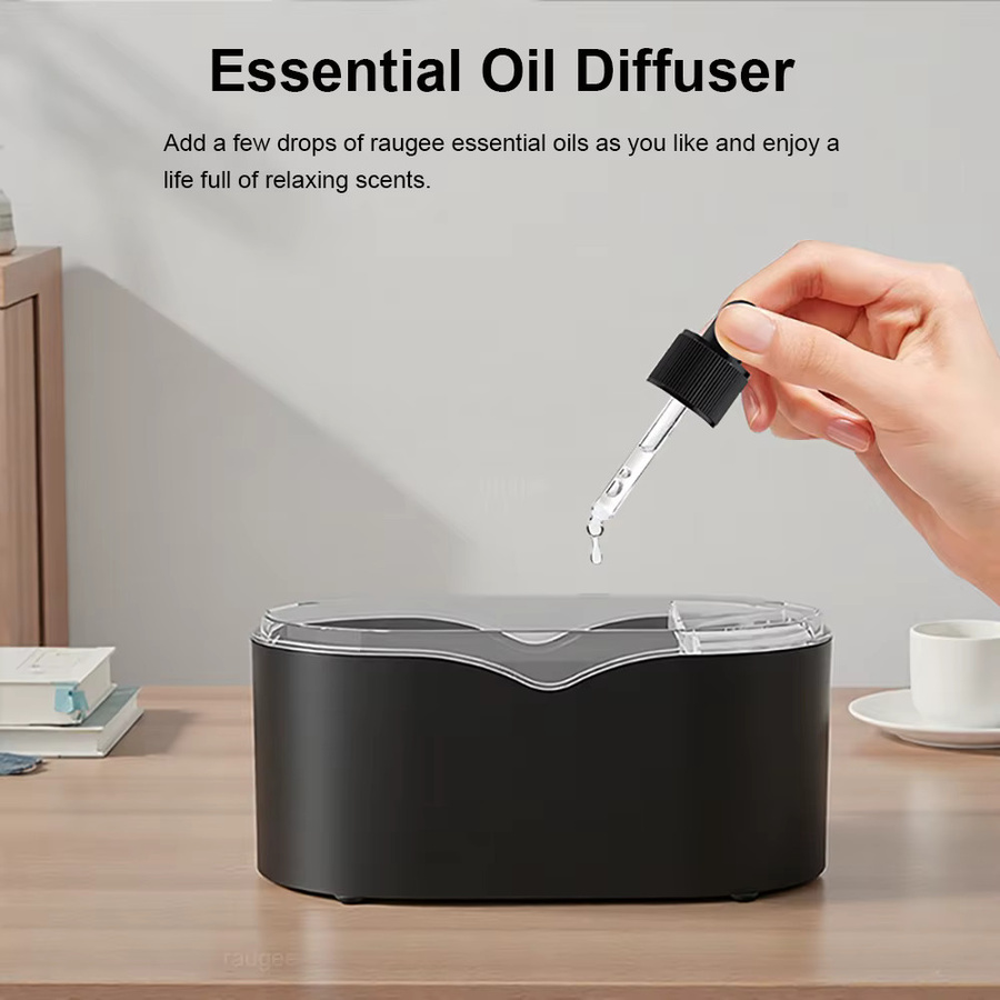 Cooskr Flammenbefeuchter und Aroma-Diffusor mit LED-Licht in Schwarz - Bild 4