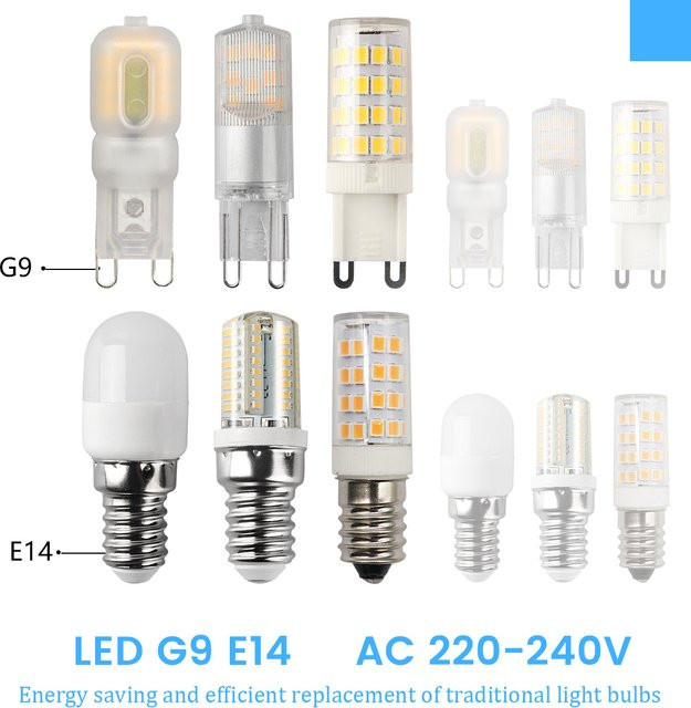 5er-Pack LED G9 Maiskolben-Glühbirnen in Weiß mit wählbaren Lichtfarben 3000K, 4000K oder 6000K - Bild 1