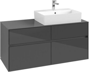 V&B Waschtischunterschrank Collaro in Glossy Grey mit Waschbeckenanschluss rechts, B/T/H: 120 x 54,8 x 50 cm - Bild 1