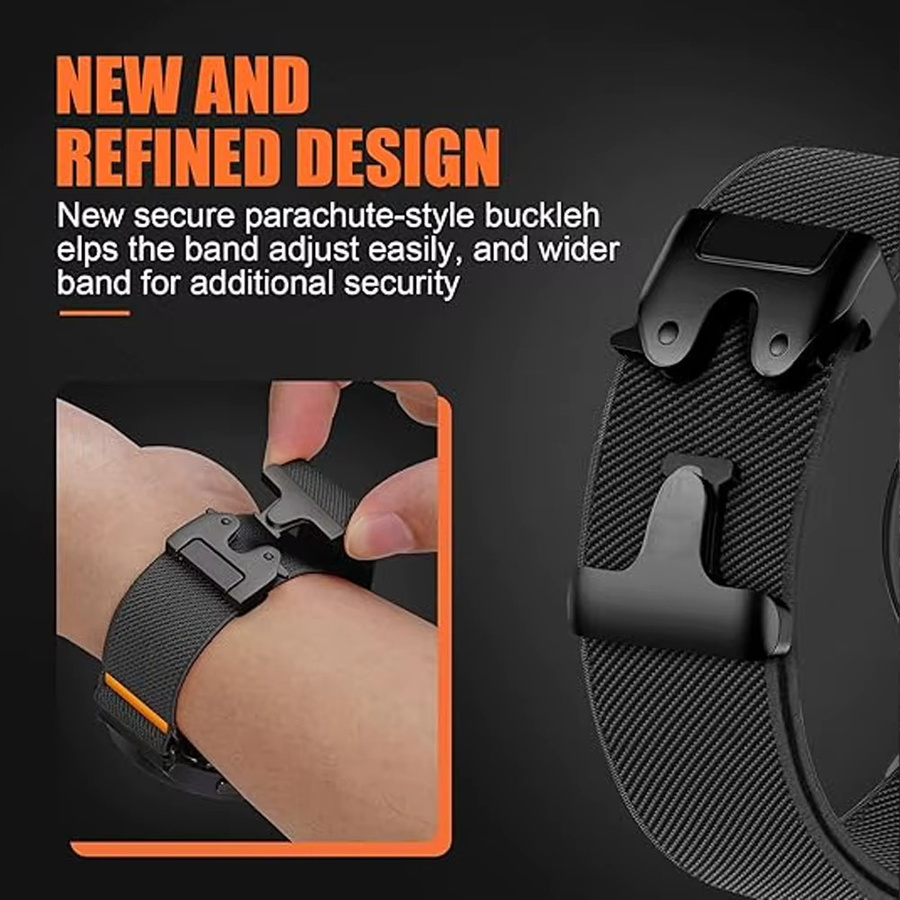 RMUTANE Uhrenarmband Parachute Nylon, Schwarz, Unisex, 18mm 22mm - Bild 1