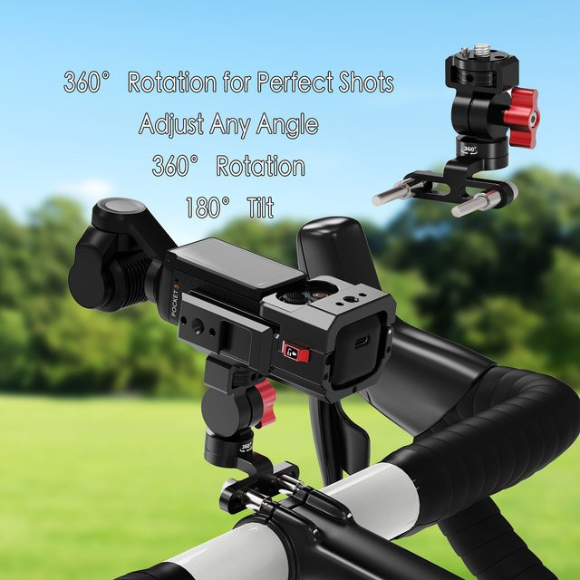 Aluminium Fahrrad Vorbau Halterung für GoPro DJI Insta360 Action5pro und Smartphone in Schwarz - Bild 1