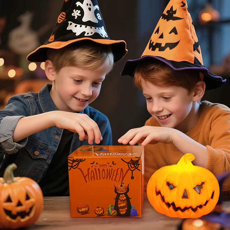 Bandai Halloween Kürbislaterne Geistergesichtslampe in Orange für Partydekoration und Atmosphärenlicht - Bild 3