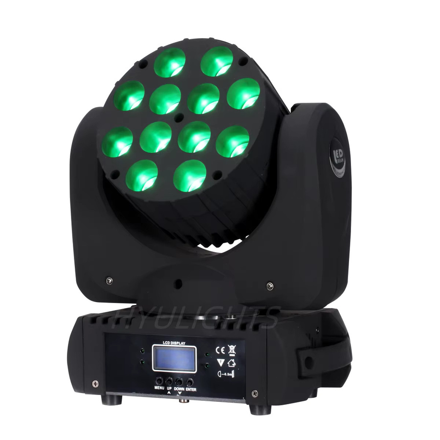 HYULIGHTS LED Beam Wash Moving Head mit 12x12W RGBW in Schwarz - Bild 2