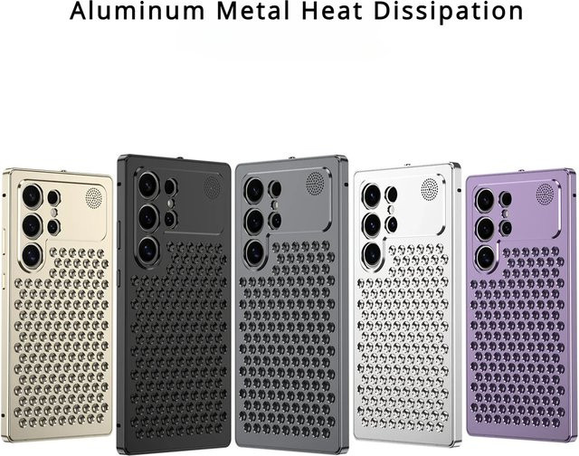 Stoßfeste Aluminium-Metall-Schutzhülle mit Wärmeableitung für Samsung Galaxy S23 Ultra, S24, S25 Ultra und S26 Ultra in Schwarz - Bild 1