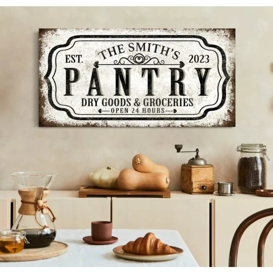CIFBUY Personalisiertes Lebensmittelmarkt-Schild aus Metall in Weiß, Vintage-Stil, Breite: 20,32 cm, Höhe: 30,48 cm - Bild 4