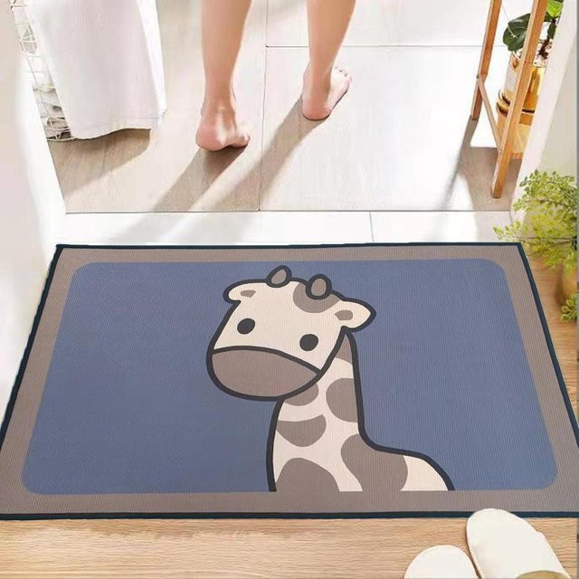 Niedrige Haustiermatte im Cartoon-Design aus Kristall-Samt, Blau, B/B: 40 x 60 cm - Bild 1