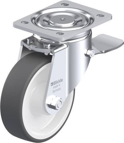 Blickle Lenkrolle LH-POTH 150R-ST mit Feststeller, Rad-Durchmesser: 15 cm, Tragfähigkeit: 500 kg, Farbe: Silber - Bild 1