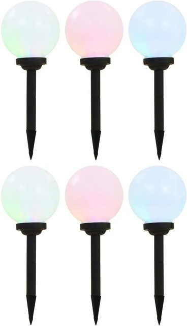 6er Set vidaXL LED Solar-Außenleuchten in Kugelform, RGB Multicolour, Durchmesser: 20 cm - Bild 1