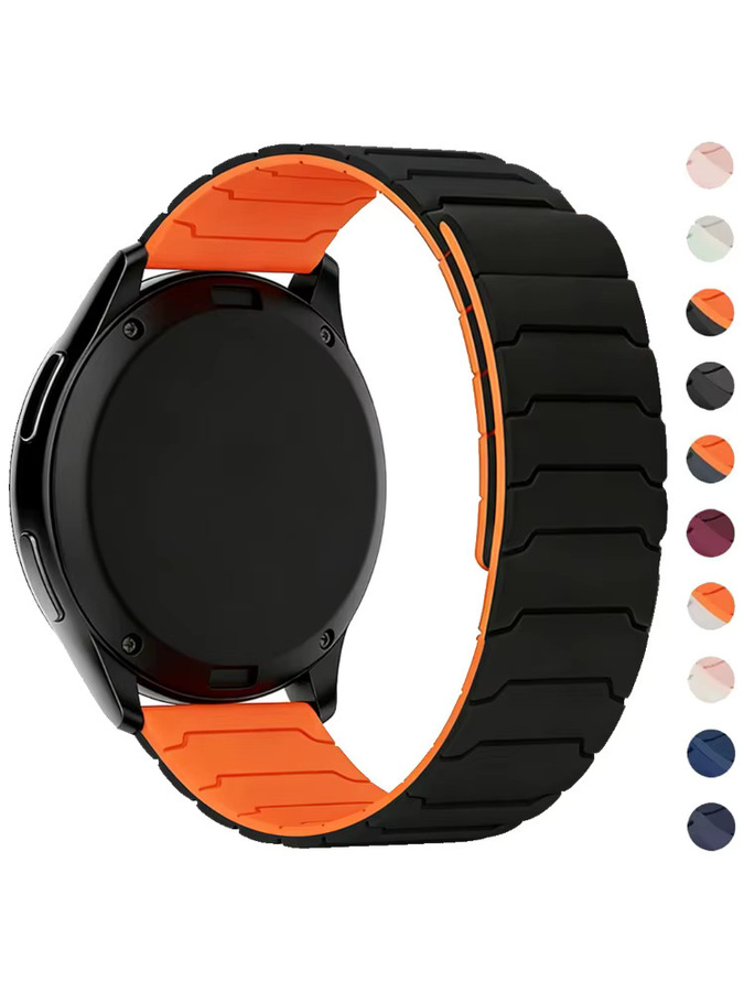 Magnetarmband Silikon, Schwarz, 20mm 22mm - Bild 5