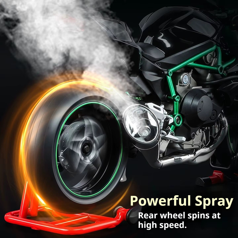 WELLY Kawasaki Ninja H2R, Motorradmodell, 1:9, aus Metall, mit Rauchsprüheffekt - Bild 6