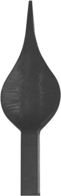 FeNau Zaunspitze aus Stahl in Schwarz, Eckige Zaunkappe mit Roh-Ansatz 12 x 12 mm, Höhe: 25 cm, Breite: 4,8 cm, Tiefe: 4,6 cm - Bild 1