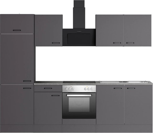 OPTIFIT Küchenzeile Kiel420 in Anthrazit Matt, B/T/H: 270 x 60 x 210 cm - Bild 1