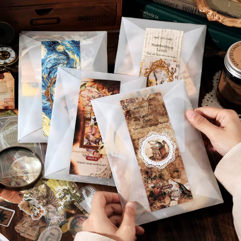 Vintage Scrapbooking-Material-Set in Braun mit Kaffeefleck-Optik und verbrannten Rändern für DIY-Dekorationen und Papieranhänger - Bild 2
