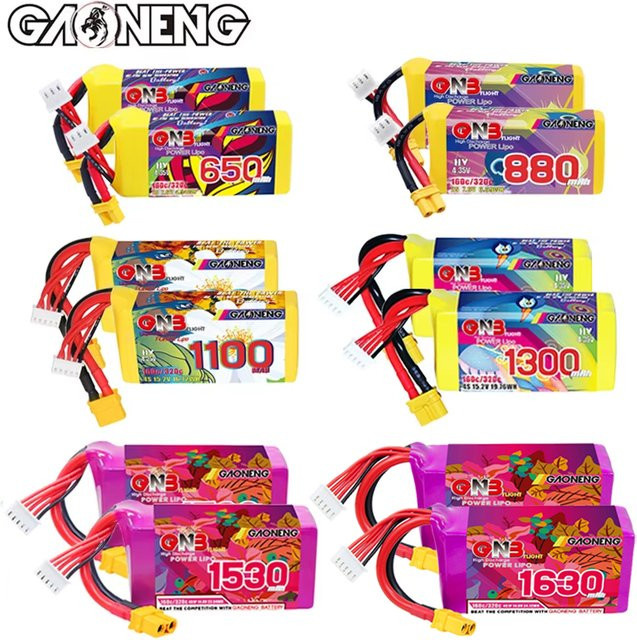 2 Stück GNB Li-Ion Akku Set für FPV Drohnen und RC-Modelle mit 1100mAh in Multicolor - Bild 1