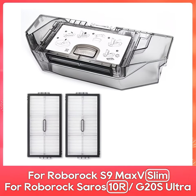 Roborock Ersatz-Staubbehälter Set für Saros 10R/G20S Ultra Roboterstaubsauger, transparent, inklusive 1 Staubbehälter und 2 Filtern - Bild 1