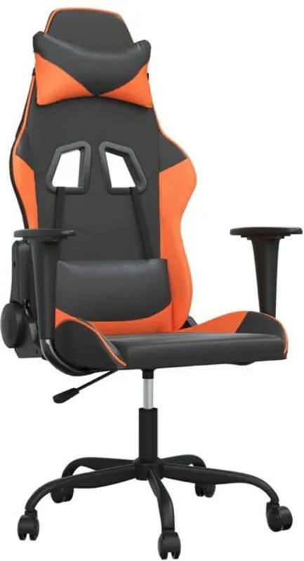Gamingstuhl vidaxl in Schwarz und Orange aus Kunstleder - Bild 1