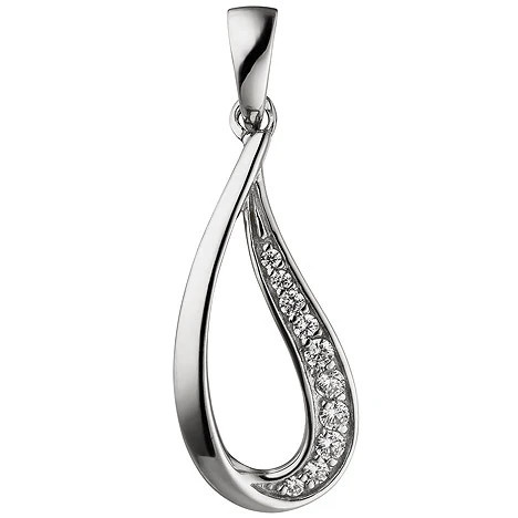 Colfem Anhänger Tropfen, 925 Sterling Silber, 10 Zirkonia - Bild 1