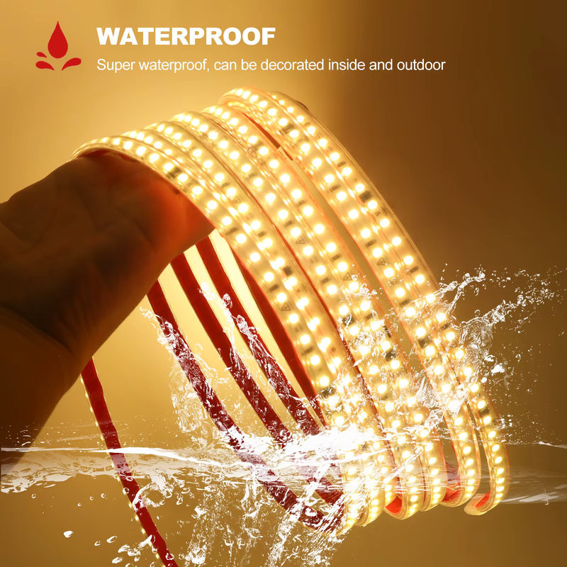 XUNATA LED-Streifenlicht 220 V, weißes SMD 2835 LED-Band mit 120 LEDs pro Meter, wasserdicht und selbstklebend - Bild 2