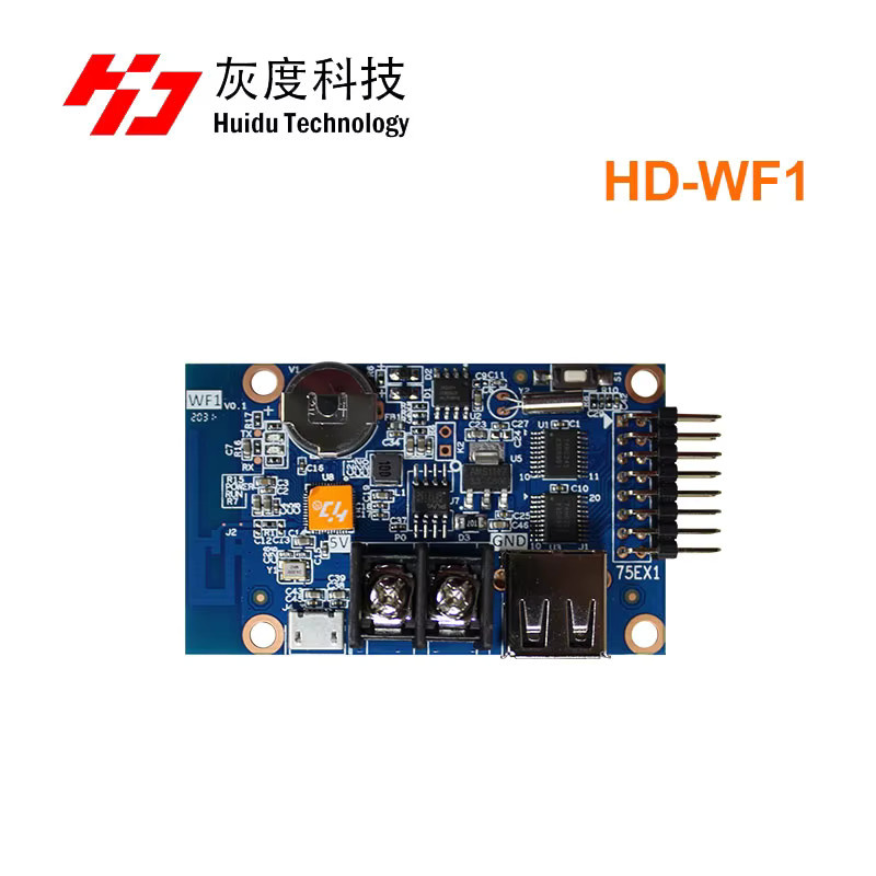 Huidu HD-WF1 LED Controller mit WiFi, USB und RGB HUB75 Port für Vollfarbbildschirme in Blau - Bild 1