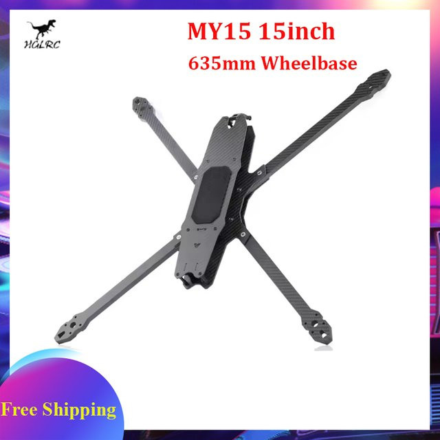 HGLRC MY15 15-Zoll FPV Langstrecken-Rahmen aus Carbonfaser in Schwarz mit 635mm Radstand für Freestyle-RC-Quadcopter und Renndrohnen - Bild 1