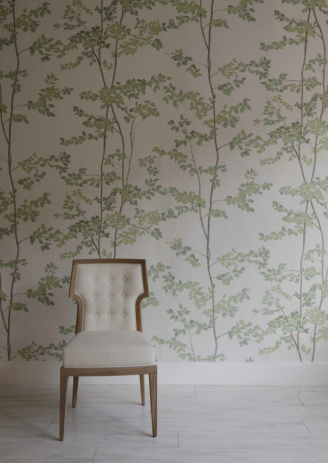 Lewis & Wood Tapete Beech in Document Green mit botanischem Floral-Design - Bild 1