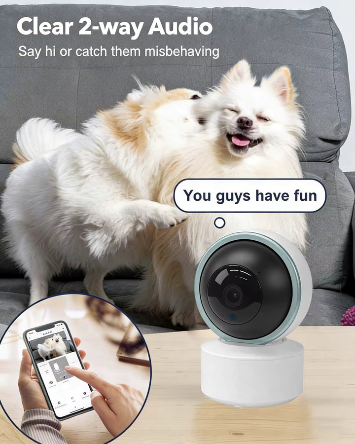PEGATAH Tuya Smart Kamera 2K WLAN-Überwachungskamera mit Nachtsicht, 355 Grad Schwenk- und Neigefunktion sowie 2-Wege-Audio in Weiß - Bild 4
