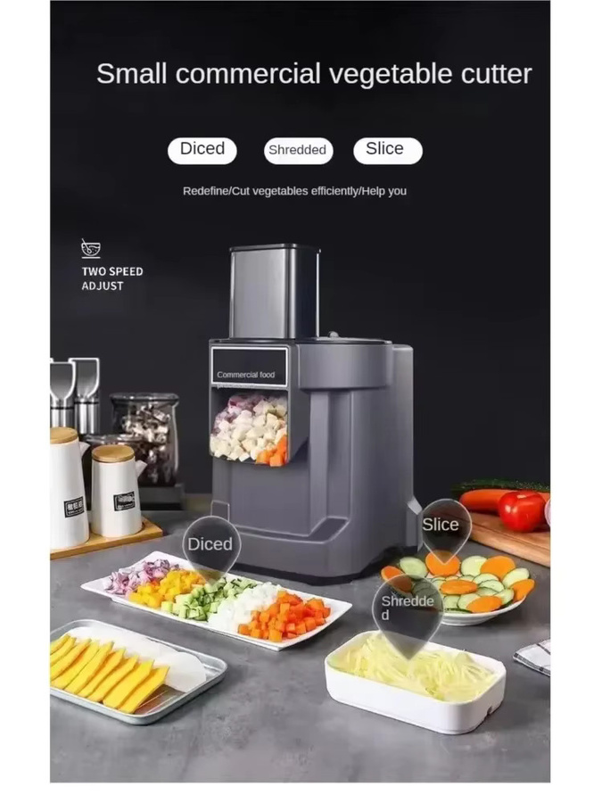 WERGANUASA 3-in-1 Elektrischer Gemüsehacker und Multifunktions-Küchenmaschine in Grau, B/T/H: 35,5 x 21,0 x 21,0 cm - Bild 6