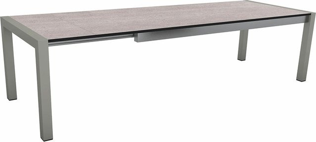Stern Ausziehtisch Silverstar Stone light aus Aluminium in Graphit, B/T: 214 bis 294 x 100 cm - Bild 1