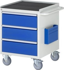 Rau Montagewagen aus Metall mit 3 Schubladen und Arbeitsplatte, Farbe Grau, B/T/H: 58,0 x 65,0 x 79,5 cm - Bild 1
