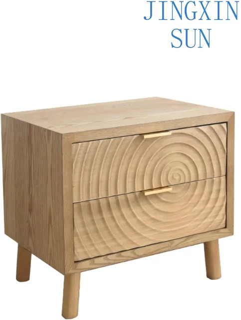 Retro-Nachttisch von Wind Log aus Holz in mattem Design für dein Schlafzimmer - Bild 1