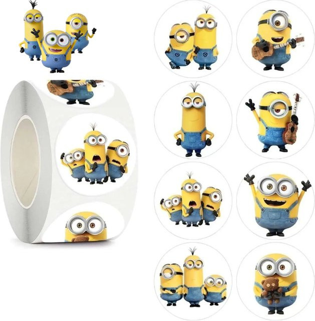 500 Stück Minions Aufkleber Set in Multicolour für DIY und Schule - Bild 1