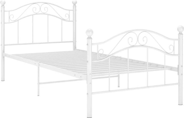 vidaXL Bettrahmen aus Metall in Weiß, B/T/H: 90 x 200 cm - Bild 1