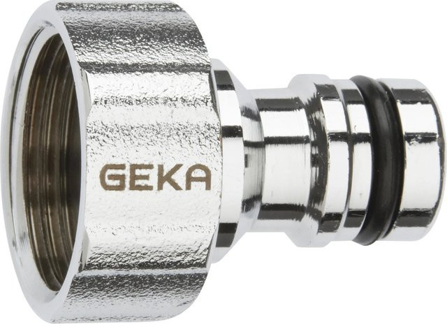 Geka plus Hahnstecker Stecksystem aus Messing in Silber, IG 24,1 mm (3/4 Zoll) - Bild 1