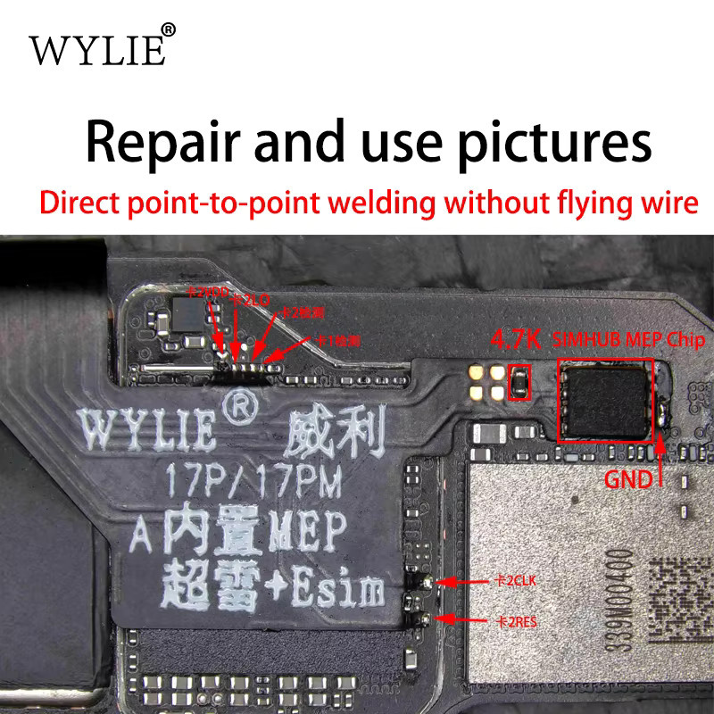 Esim zu Sim-Karten-Flex-Kabel für iPhone 17 Pro und 17 Pro Max mit integrierter MEP-Lösung und SIMHUB IC Unterstützung in Schwarz - Bild 4