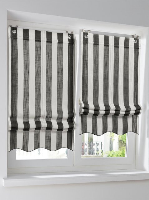 Raffrollo Heine Home gestreift in Multicolour, semi-transparent, 140 x 45 cm - Bild 1