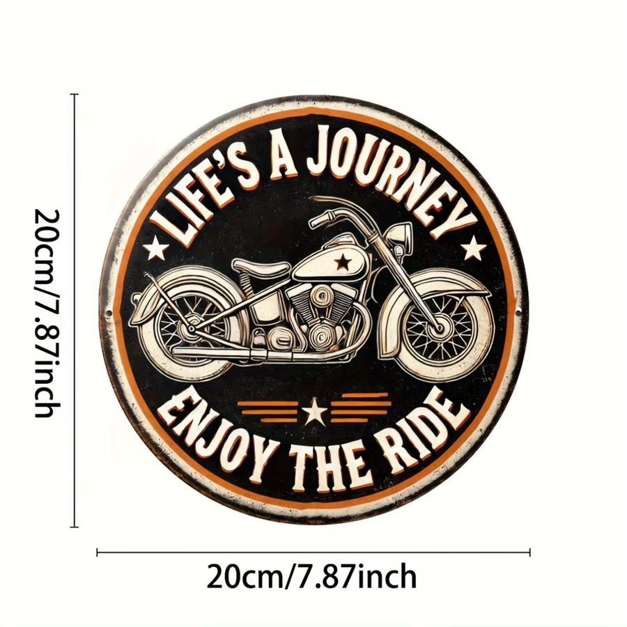 Potdemiel Vintage-Wandkunst Life's a Journey, Enjoy the Ride Aluminiumschild, B/H: 20,3 x 20,3 cm - Bild 2