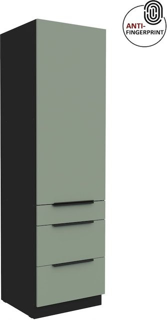Küchen Hochschrank ARIA in Aquamarin matt mit Anti Fingerprint Effekt und drei Einlegeböden, Breite: 60 cm - Bild 1