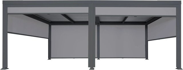 BERLINLODGE Alu Pergola Lamellen-Pavillon mit 6 Seitenwänden in Anthrazit, H x B x T: 224 x 600 x 306 cm - Bild 1