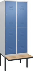 C+P Doppelstock-Spind Classic PLUS Sitzbank mit 2 Abteilen und Buche-Hartholz Sitzfläche, B/T/H: 212 x 80 x 81,5 cm - Bild 1