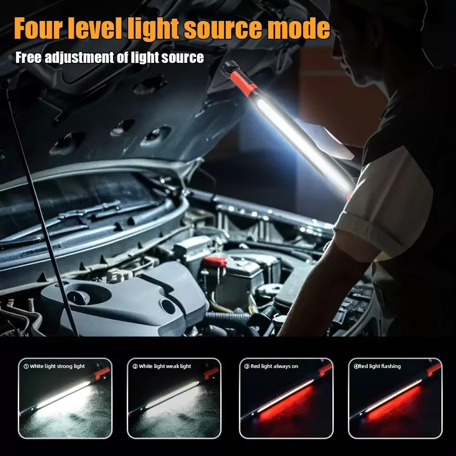 ESMARTER Wiederaufladbare LED-Arbeitsleuchte mit Magnetfuß und Haken in Schwarz - Bild 2