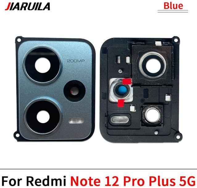 Xiaomi Rückkamera Glaslinsenabdeckung mit Rahmenhalter für Redmi Note 12 13 Pro Plus 5G 4G 12 Pro Plus 5G in Blau - Bild 1