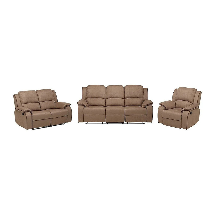 Couchgarnitur Hernani von Vente-unique in Taupe aus Microfaser, B/T/H: 210 x 158 x 100 cm - Bild 2