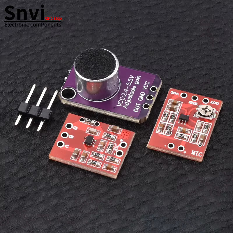 Snvi MAX4466 Elektret-Mikrofonverstärkermodul mit einstellbarer Verstärkung, Audio-Pickup-Vorverstärker-Sensorplatine in Purple und Multicolour für Arduino DIY-Projekte - Bild 2