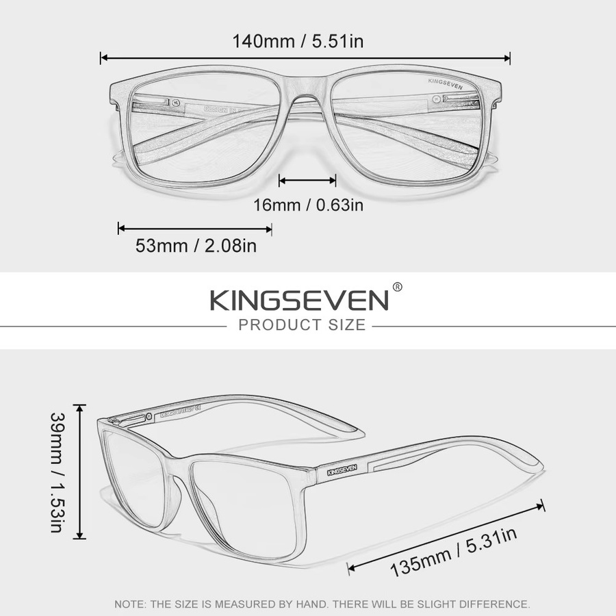 KINGSEVEN Sonnenbrille, Rechteckig, Vollrand, TR90, Polarisiert, Unisex - Bild 2